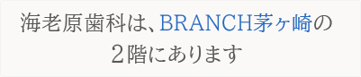 海老原歯科はBRANCH茅ヶ崎の2階にあります